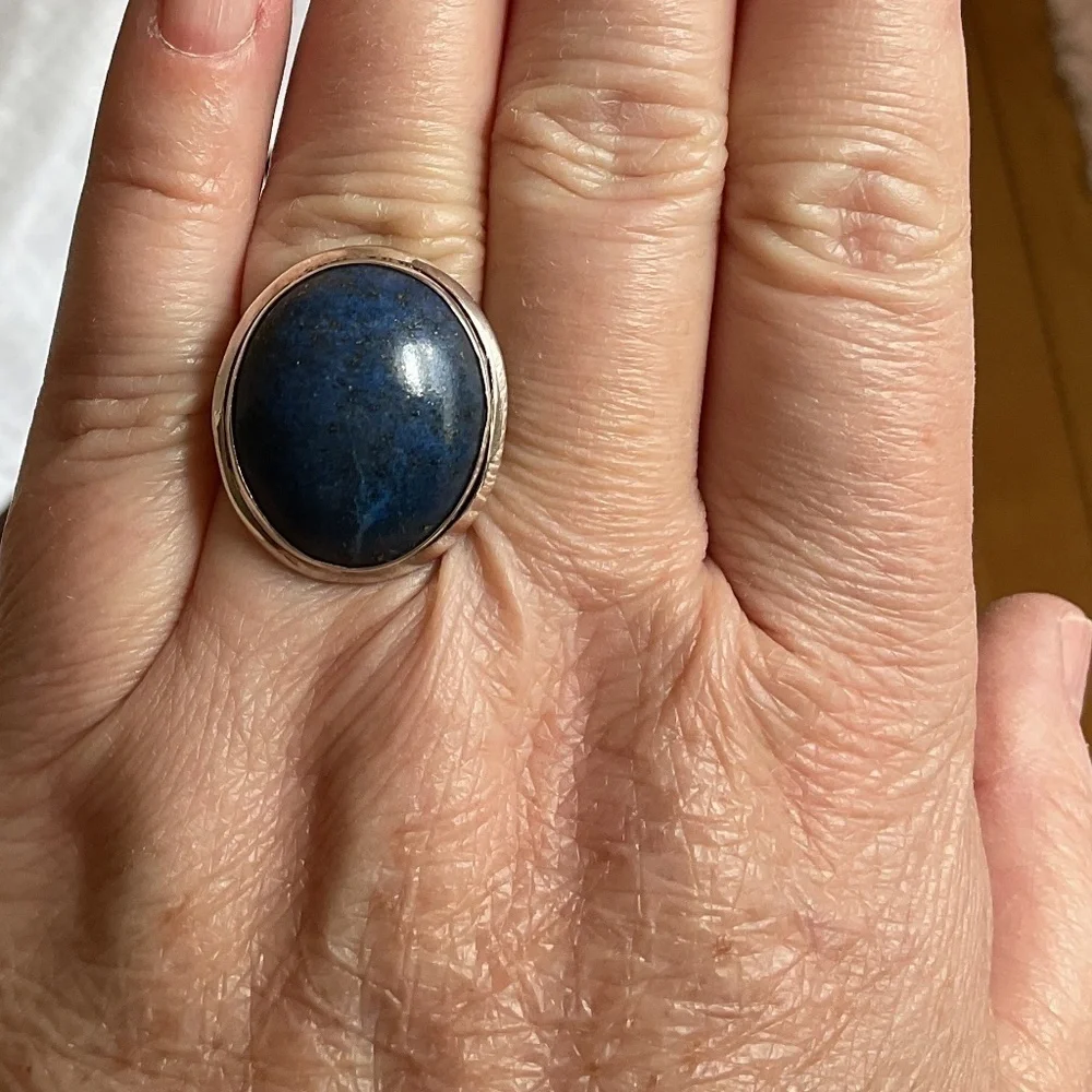 Sterling Silver 925 Lapis lazuli Ring Size US 7